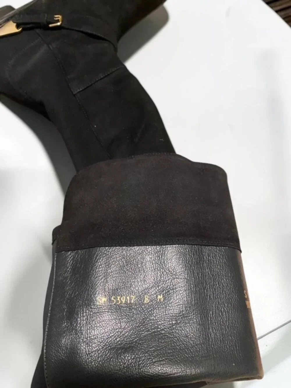 Stuart Weitzman Siella Black Suede Over the Knee OTK Boots Size 8 WITH BOX